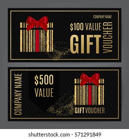 Gift voucher template. Vector illustration