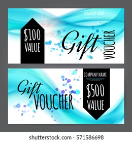 Gift voucher template. Vector illustration.