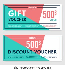 Gift Voucher Template. Vector illustration