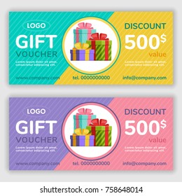 Gift voucher template. Vector illustration