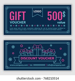 Gift voucher template. Vector illustration