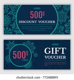 Gift voucher template. Vector illustration