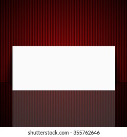 Gift voucher template. White sheet on a beautiful red background.