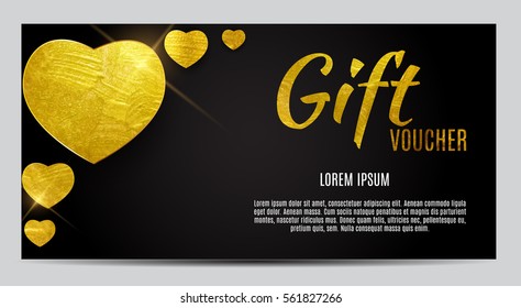 Gift Voucher Template For Your Business. Valentine's Day Heart Card Love and Feelings Background Design. Vector illustration EPS10