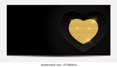 Gift Voucher Template For Your Business. Valentine's Day Heart Card Love and Feelings Background Design. Vector illustration EPS10