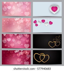 Gift Voucher Template For Your Business. Valentine's Day Heart Card Love and Feelings Background Design. Vector illustration EPS10