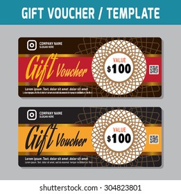 Gift Voucher template.Vector illustration.black color and gold color concept.