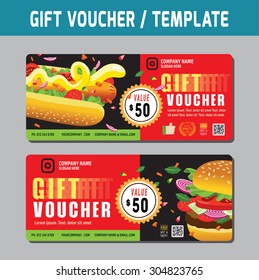 Gift Voucher template.Vector illustration.
fastfood concept.