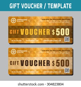 Gift Voucher template.Vector illustration.
gold color concept.
