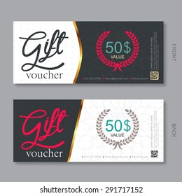 Gift Voucher template,Voucher, Gift certificate, Coupon template, premium gift voucher, Vector illustration