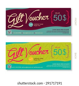 Gift Voucher template,Voucher, Gift certificate, Coupon template, premium gift voucher, Vector illustration