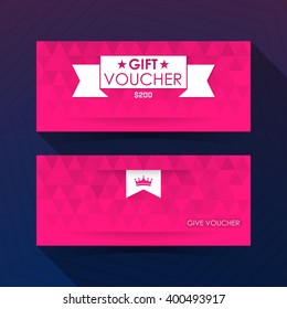 Gift voucher triangle graphic design, vector illustration.