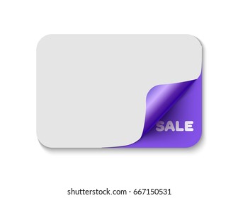 Gift voucher twisted corner vector design mock up. Business card, gift card, voucher template. 