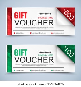 Gift voucher twisted vector design template