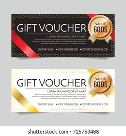 Gift Voucher Vector Background Banner Poster Stock Vector (Royalty Free ...