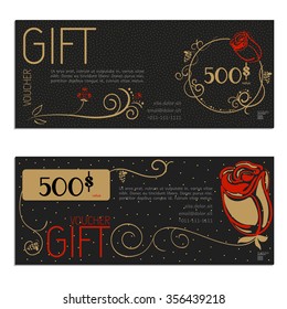 gift voucher vector coupon Valentine's Day template present