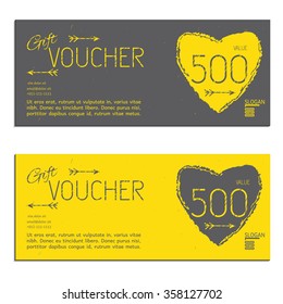 gift voucher vector coupon Valentine's Day template present