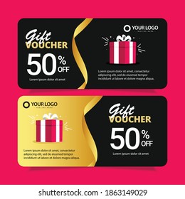 Gift voucher vector design template. 