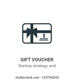 Gift voucher vector icon on white background. Flat vector gift voucher icon symbol sign from modern startup strategy and success collection for mobile concept and web apps design.