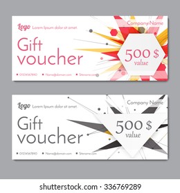 Gift voucher. Vector illustration