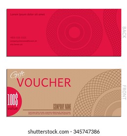 Gift voucher. Vector, illustration. Card template.