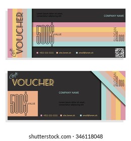 Gift voucher. Vector, illustration. Card template.