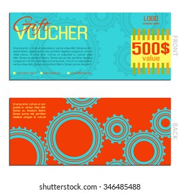 Gift voucher. Vector, illustration. Card template.
