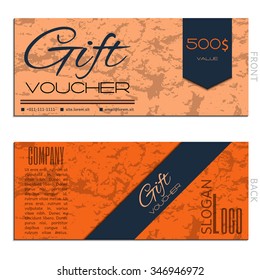 Gift voucher. Vector, illustration. Card template.