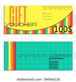 Gift voucher. Vector, illustration. Card template.