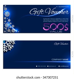Gift voucher. Vector, illustration. Card template.