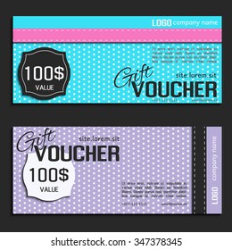 Gift voucher. Vector, illustration. Card template.