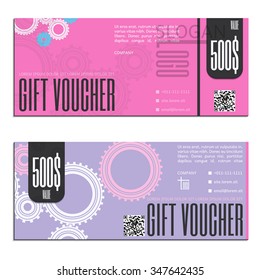Gift voucher. Vector, illustration. Card template.