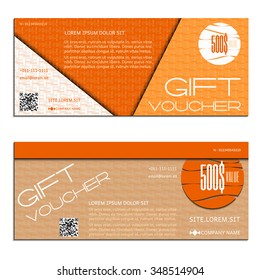 Gift voucher. Vector, illustration. Card template.