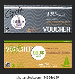 Gift voucher. Vector, illustration. Card template.