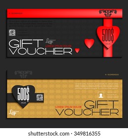 Gift voucher. Vector, illustration. Card template.