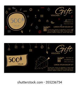 Gift voucher. Vector, illustration. Card template.