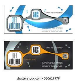 Gift voucher. Vector, illustration. Card template.
