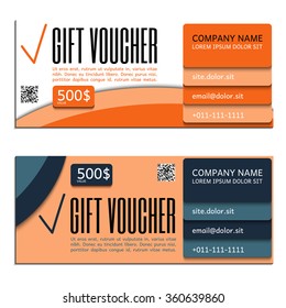 Gift voucher. Vector, illustration. Card template.