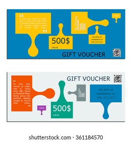 Gift voucher. Vector, illustration. Card template.