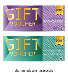 Gift voucher. Vector, illustration. Card template.