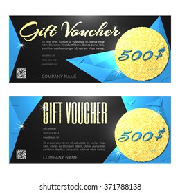 Gift voucher. Vector, illustration. Card template.