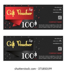 Gift voucher. Vector, illustration. Card template.