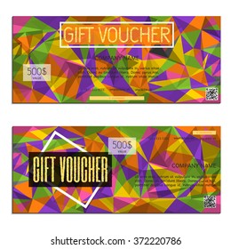 Gift voucher. Vector, illustration. Card template.