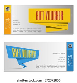 Gift voucher. Vector, illustration. Card template.