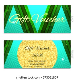 Gift voucher. Vector, illustration. Card template.