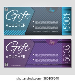 Gift voucher. Vector, illustration. Card template.