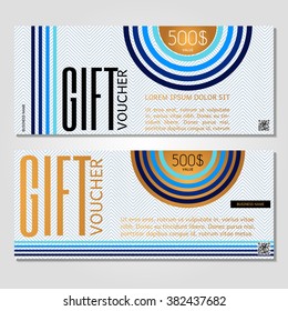 Gift voucher. Vector, illustration. Card template.