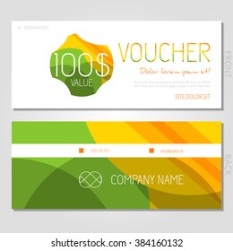 Gift voucher. Vector, illustration. Card template.