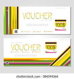 Gift voucher. Vector, illustration. Card template.