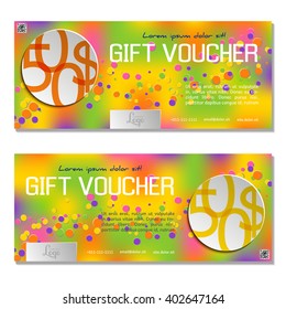 Gift voucher. Vector, illustration. Card template.